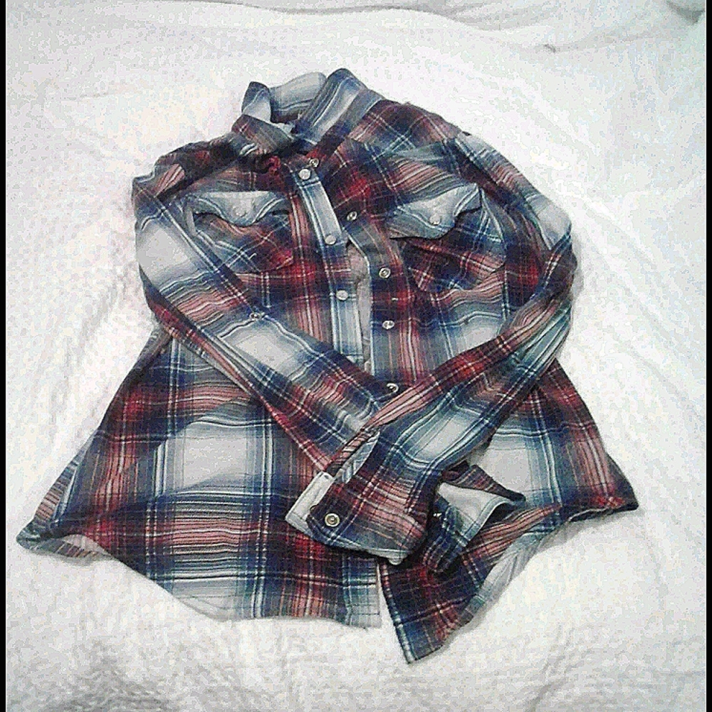 A small plad button down